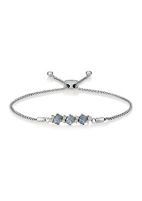 1/6 ct. t.w. Diamond and 1.05 ct. t.w. Gray Spinel Bracelet in 14K White Gold