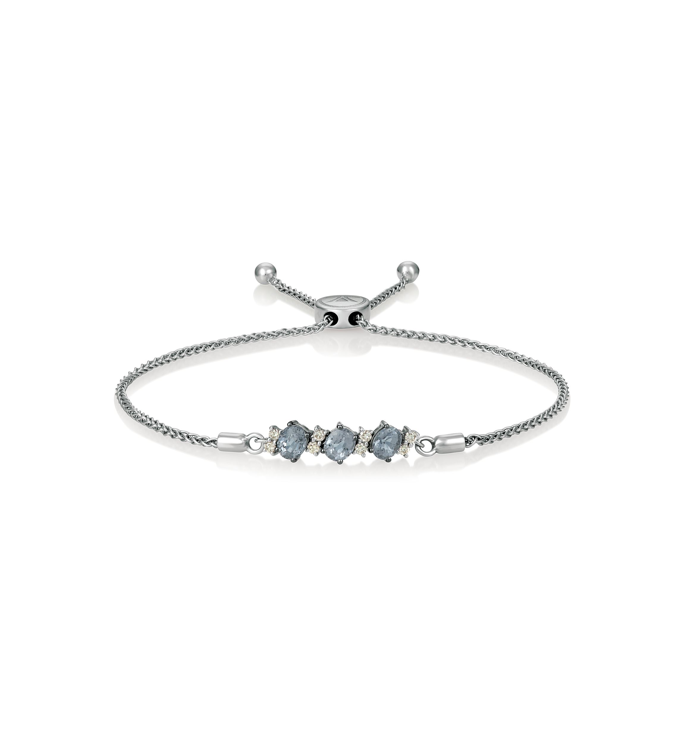 1/6 ct. t.w. Diamond and 1.05 ct. t.w. Gray Spinel Bracelet in 14K White Gold