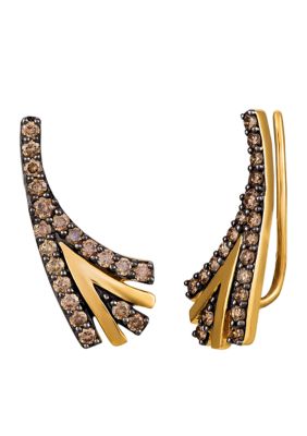 Le Vian 3/4 Ct. T.w. Chocolate Diamonds Climber Earrings In 14K Honey Gold
