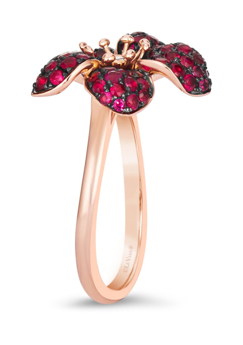 Flower Ring featuring 1.25 ct. t.w. Passion Ruby™, Nude Diamonds™ set in 14K Strawberry Gold®