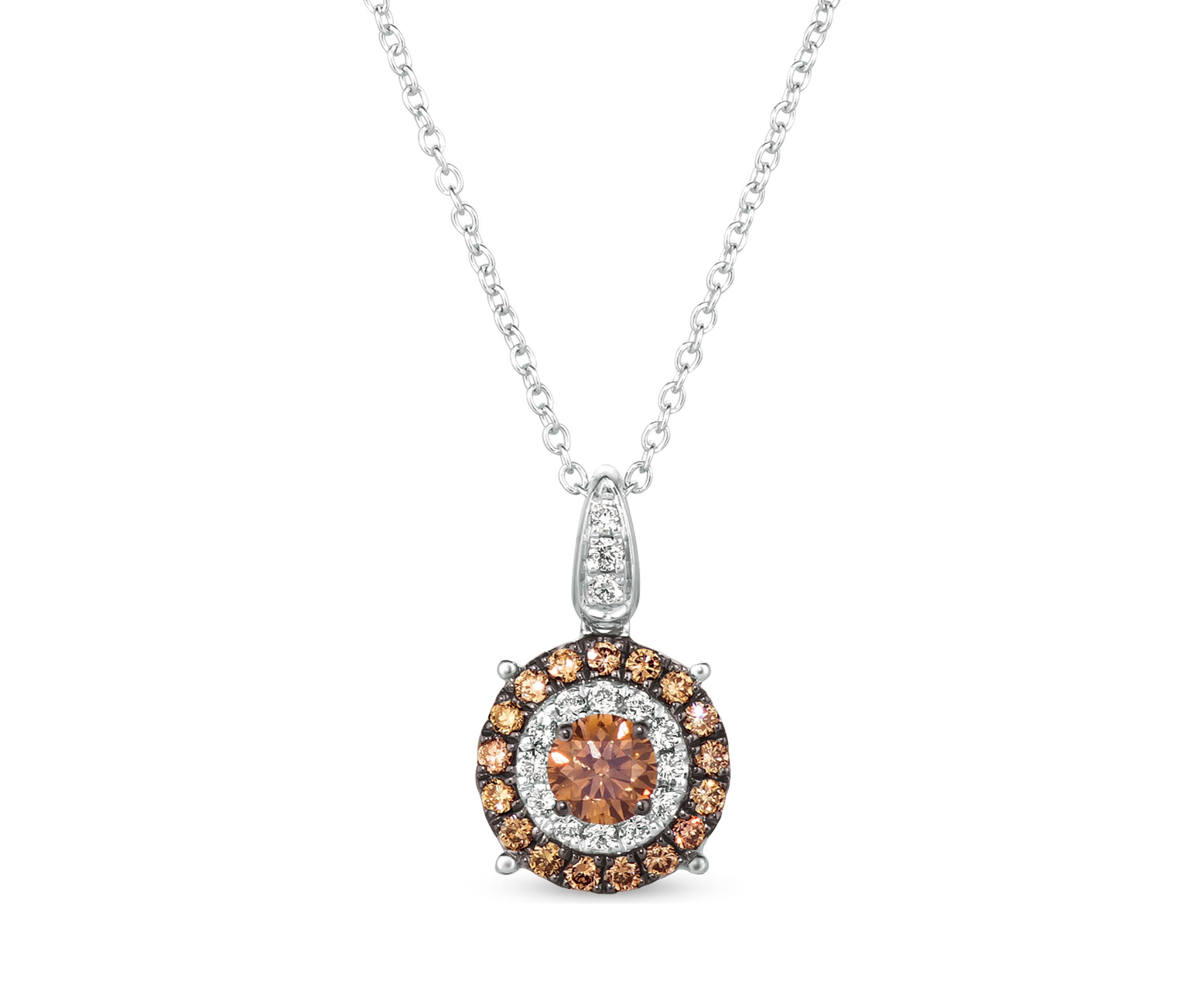 3/8 ct. t.w. Chocolate Diamonds®, 1/10 ct. t.w. Vanilla Diamonds® Pendant Necklace in 14K Vanilla Gold®
