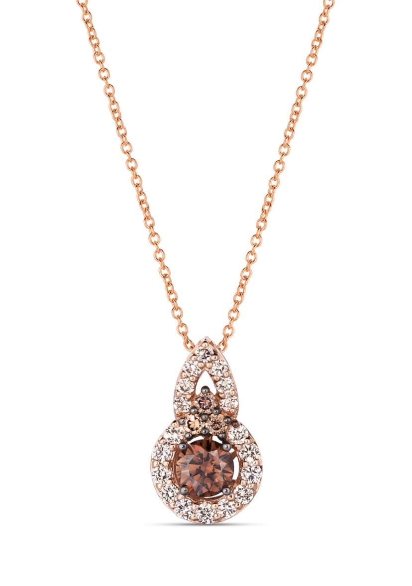 1/2 ct. t.w. Chocolate Diamonds®, 1/3 ct. t.w. Nude Diamonds™ Pendant Necklace in 14K Strawberry Gold®