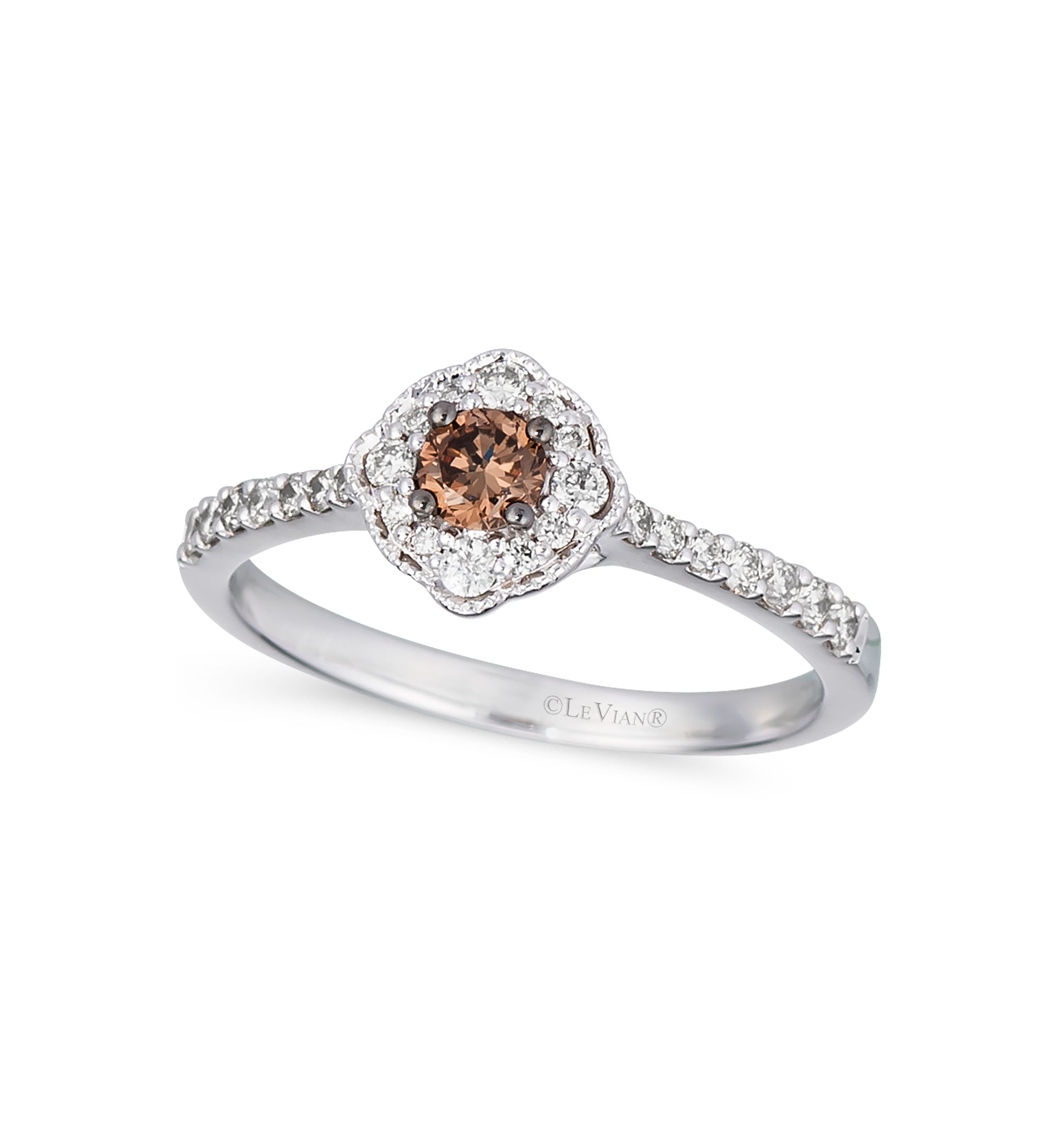 1/5 ct. t.w. Chocolate Diamonds®, 1/4 ct. t.w. Nude Diamonds™ Ring set in 14K Vanilla Gold®