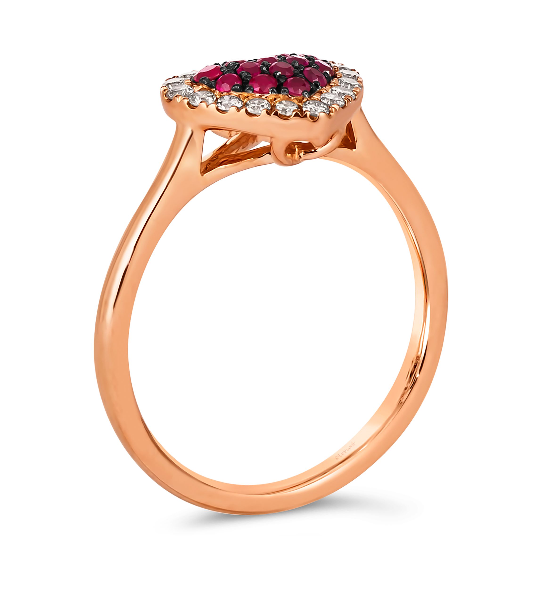 1/5 ct. t.w. Passion Ruby™, 1/4 ct. t.w. Nude Diamonds™ Heart Ring in 14K Strawberry Gold®