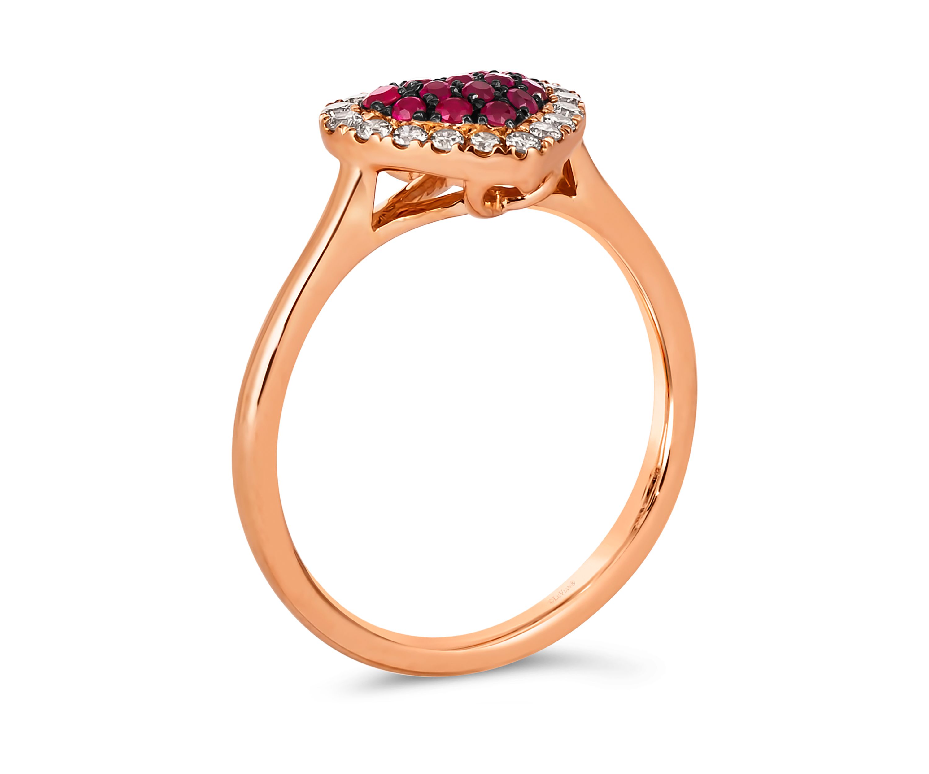 1/5 ct. t.w. Passion Ruby™, 1/4 ct. t.w. Nude Diamonds™ Heart Ring in 14K Strawberry Gold®