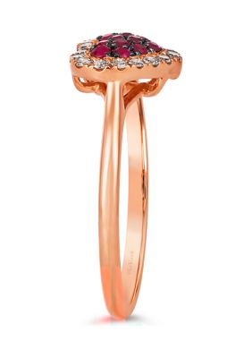 1/5 ct. t.w. Passion Ruby™, 1/4 ct. t.w. Nude Diamonds™ Heart Ring in 14K Strawberry Gold®
