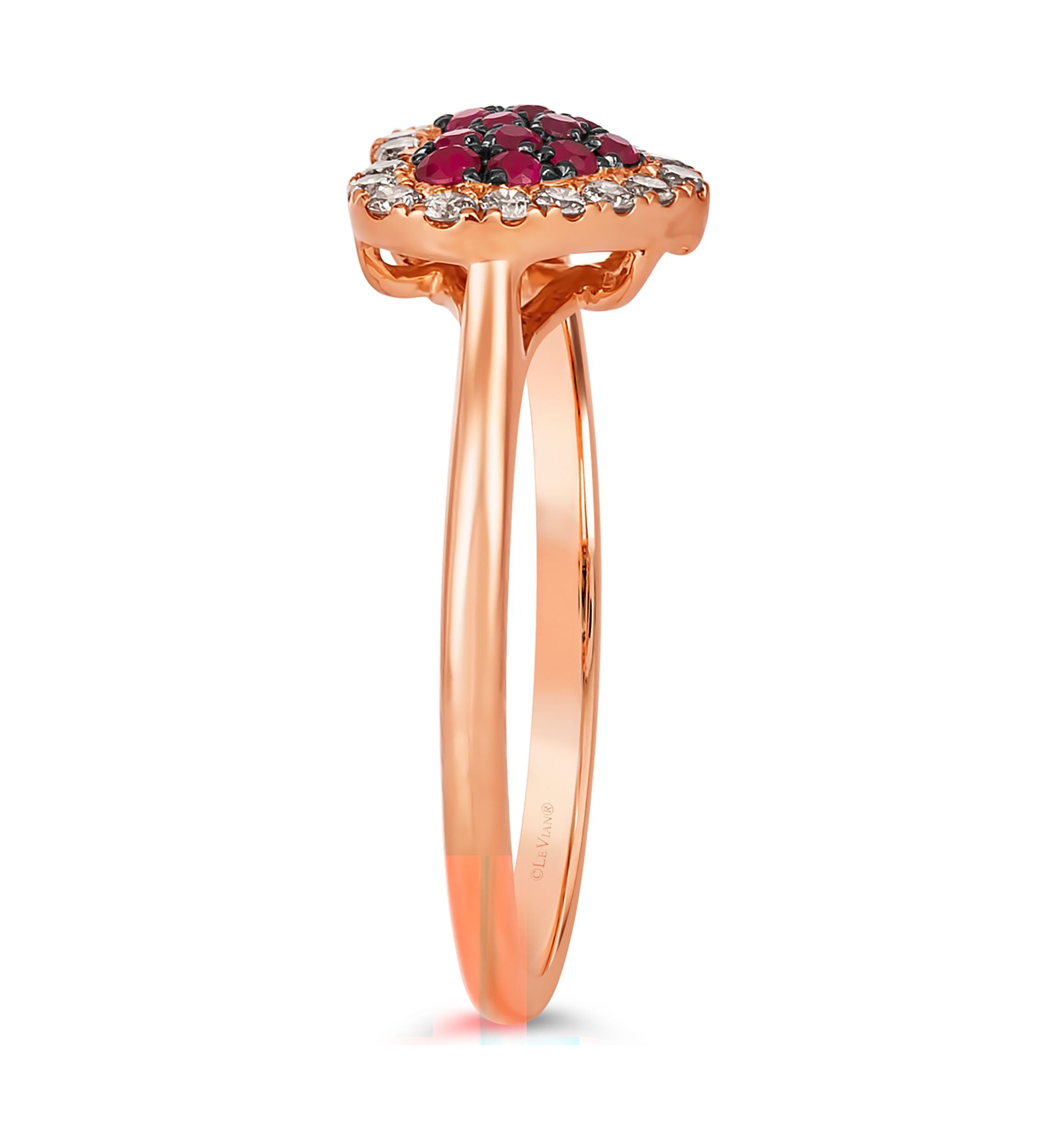 1/5 ct. t.w. Passion Ruby™, 1/4 ct. t.w. Nude Diamonds™ Heart Ring in 14K Strawberry Gold®