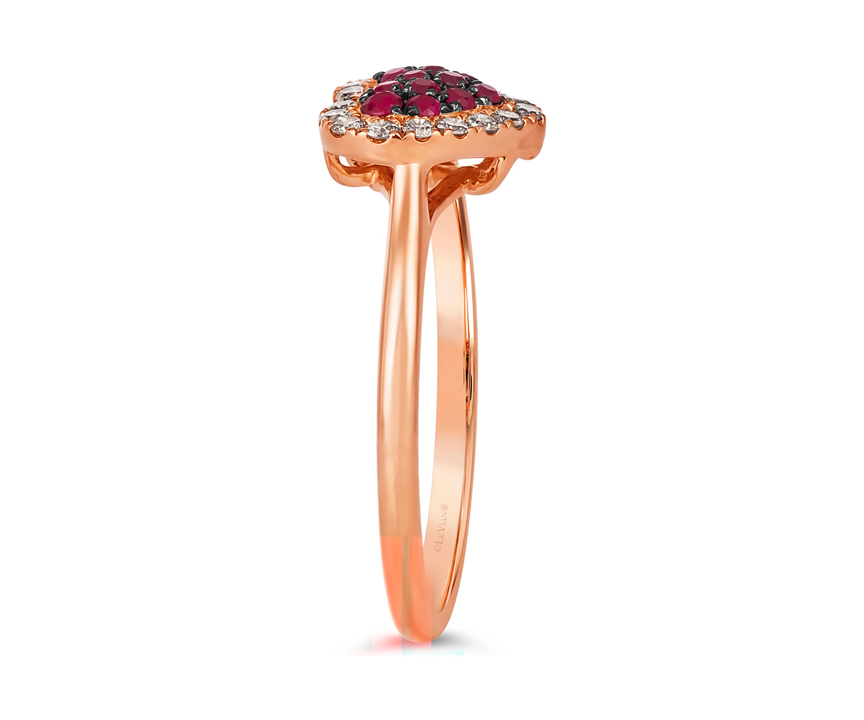1/5 ct. t.w. Passion Ruby™, 1/4 ct. t.w. Nude Diamonds™ Heart Ring in 14K Strawberry Gold®