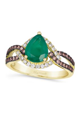 Le Vian 1.33 ct. t.w. Costa Smeralda Emeraldsâ¢, 1/3 ct. t.w. Chocolate Diamonds, 1/5 ct. t.w. Nude Diamondsâ¢ Ring in 14K Honey Gold -  5400455WJOM6