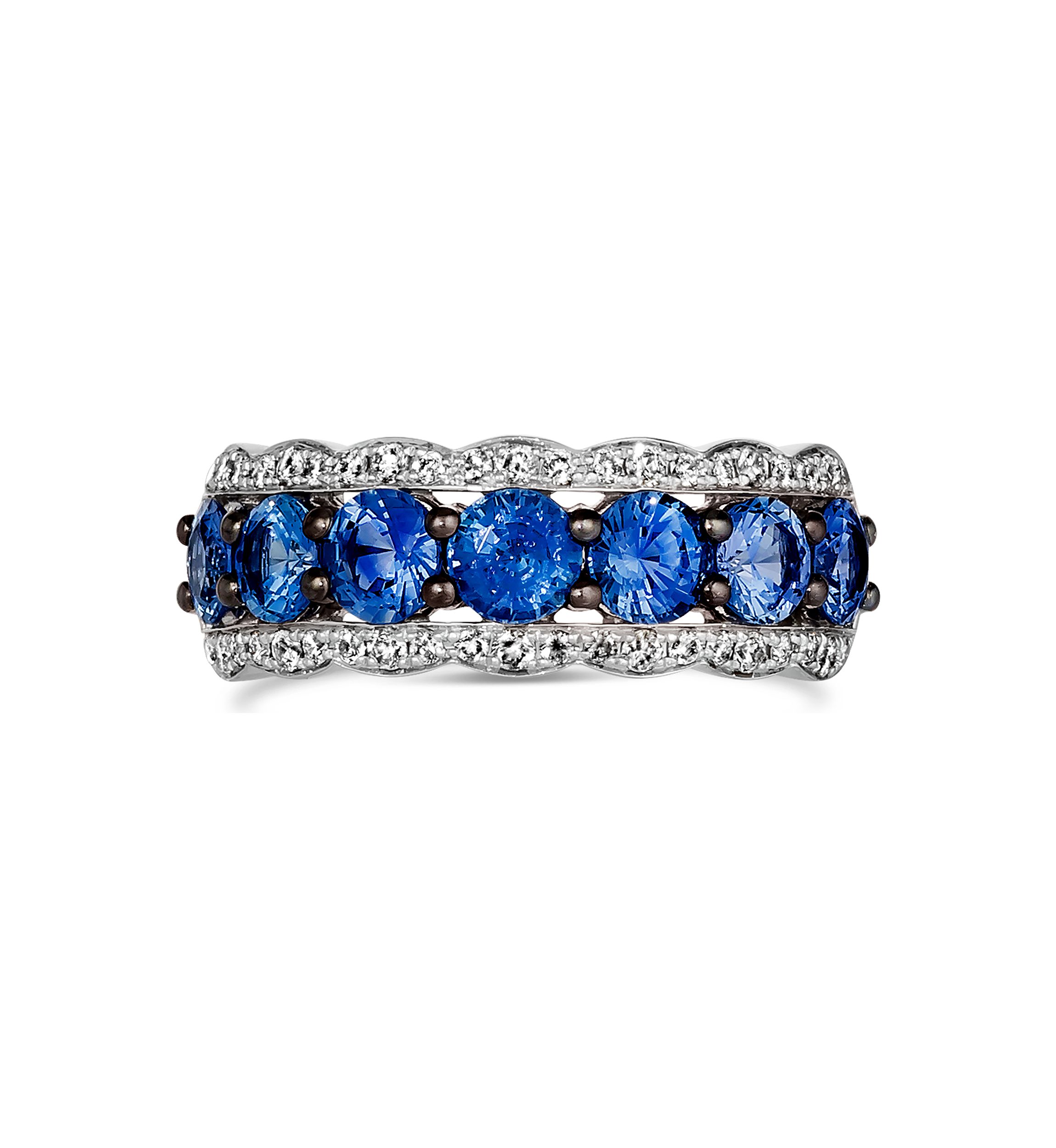 Ring featuring 2.25 ct. t.w. Blueberry Sapphire™, 1/3 ct. t.w. Nude Diamonds™ set in 14K Vanilla Gold®