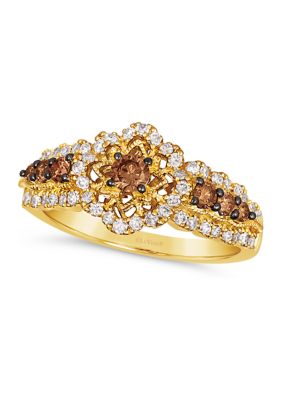 Le Vian 1/3 ct. t.w. Chocolate Diamonds, 1/3 ct. t.w. Vanilla Diamonds ChocolatierÂ® Ring set in 14K Honey Gold -  5400455WJPS15