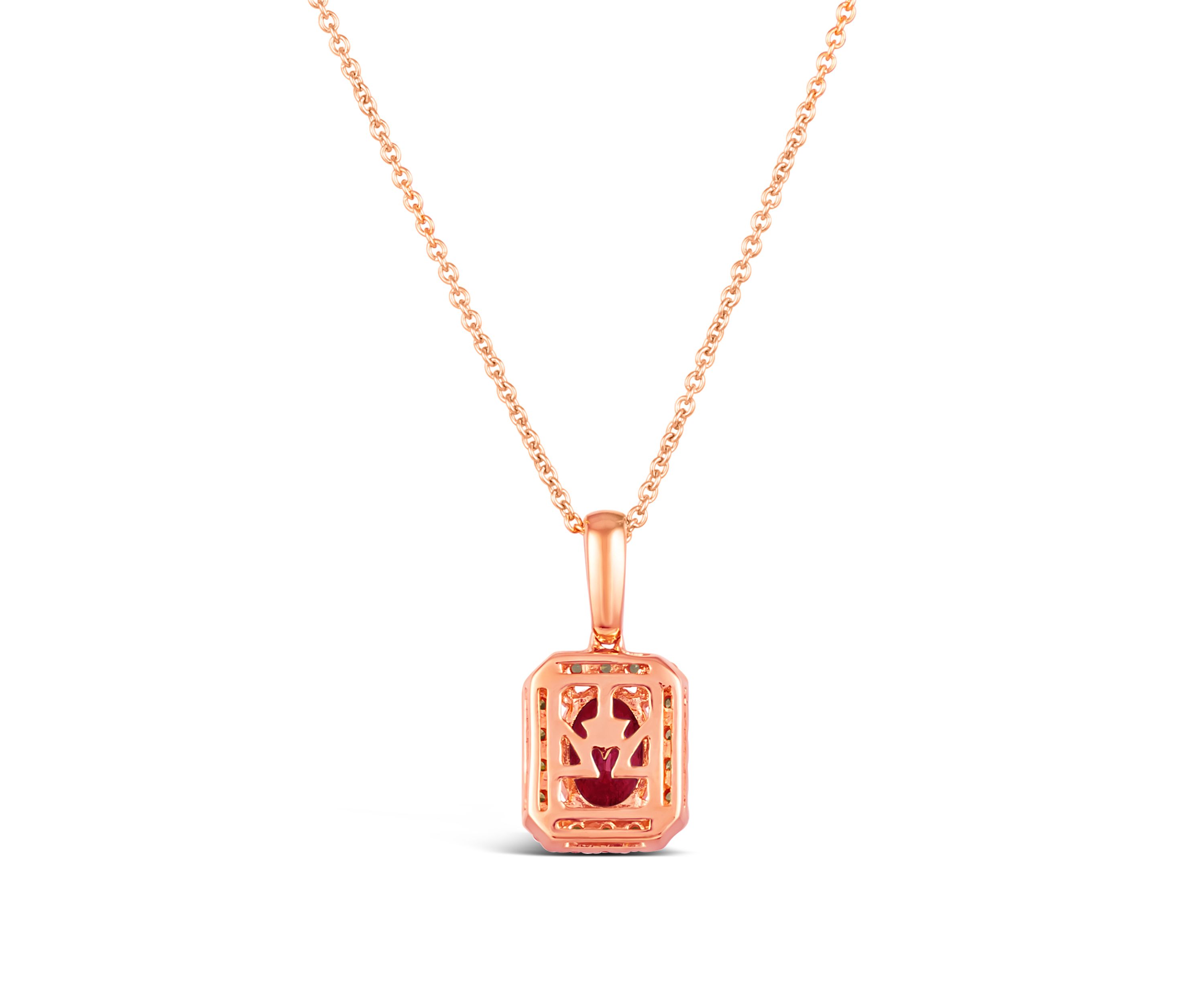 3/4 ct. t.w. Passion Ruby™, Chocolate Diamonds®, 1/5 ct. t.w. Nude Diamonds™ Pendant Necklace in 14K Strawberry Gold®