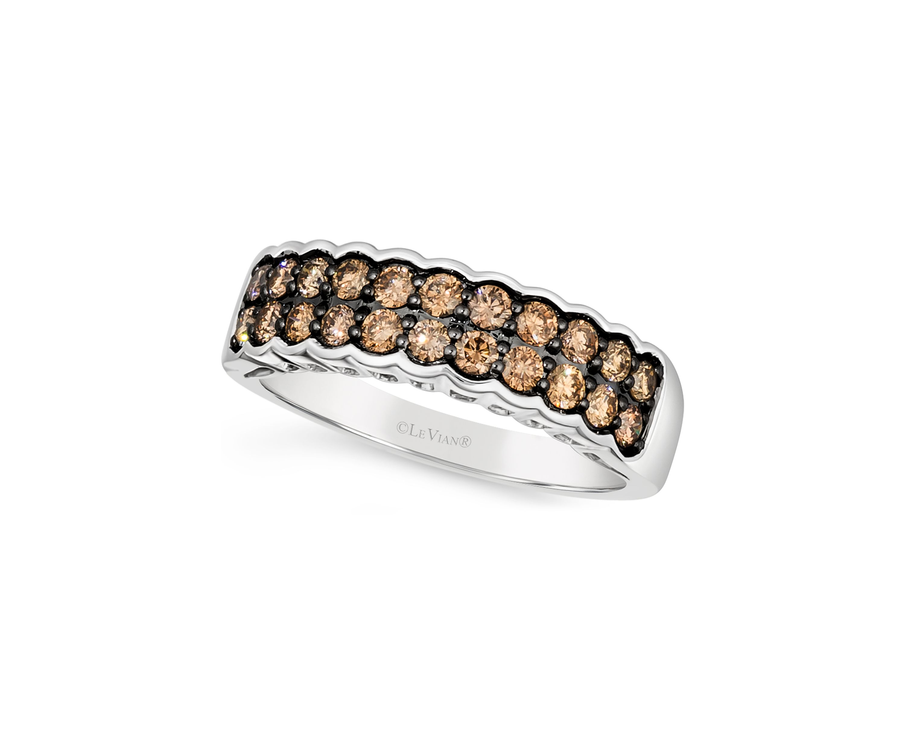 Chocolatier® Ring featuring 3/4 ct. t.w. Chocolate Diamonds®  in 14K Vanilla Gold®