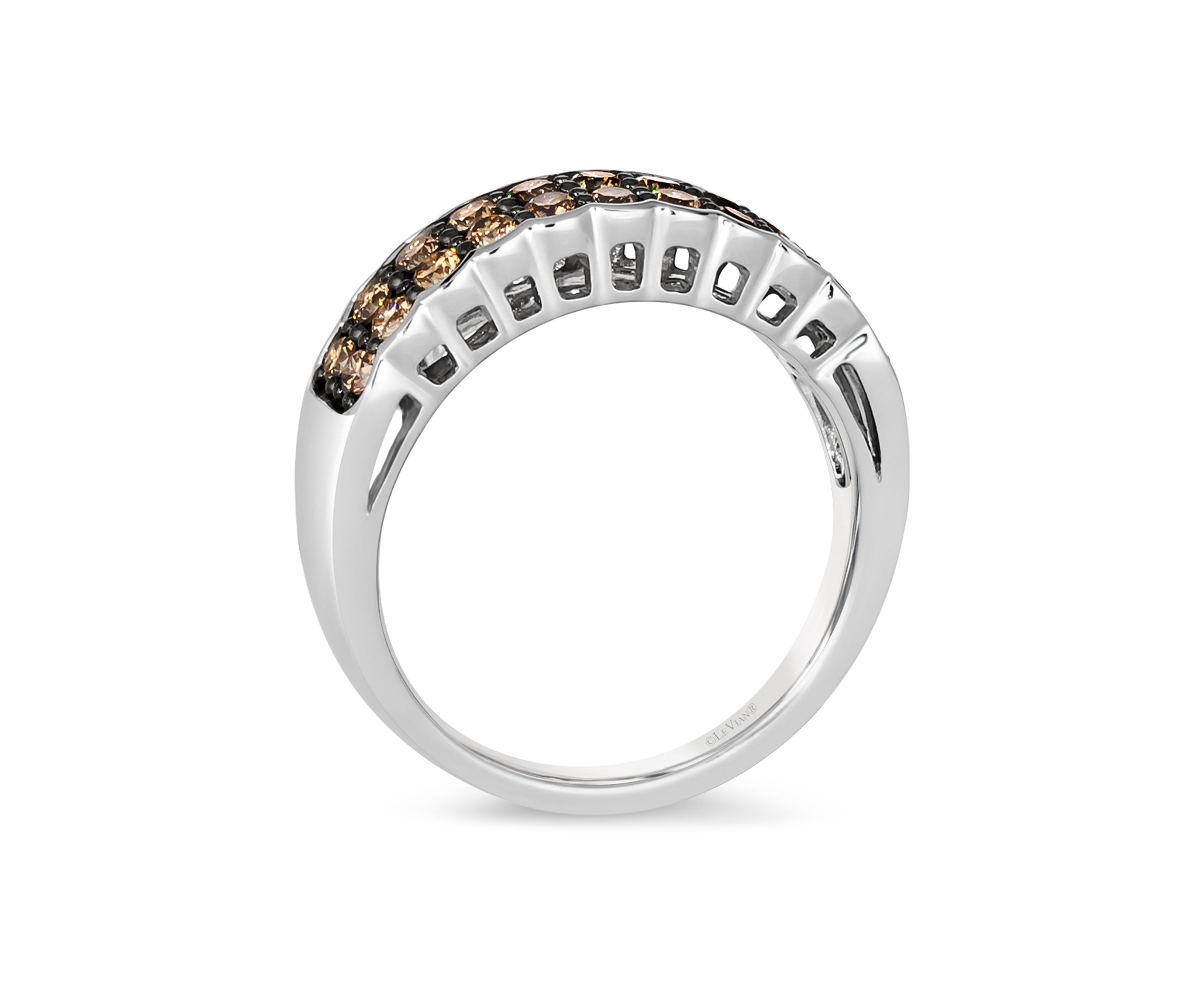 Chocolatier® Ring featuring 3/4 ct. t.w. Chocolate Diamonds®  in 14K Vanilla Gold®