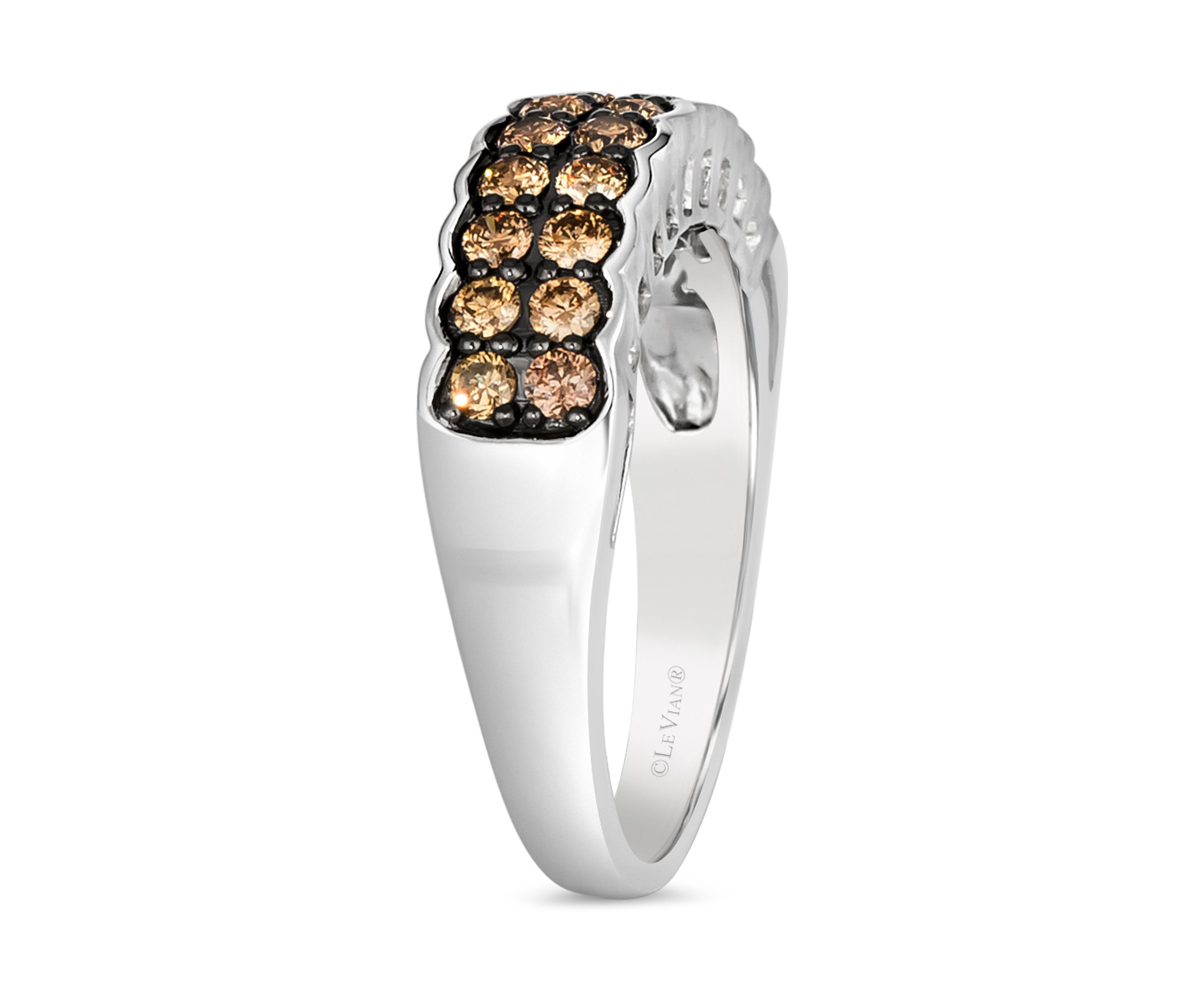 Chocolatier® Ring featuring 3/4 ct. t.w. Chocolate Diamonds®  in 14K Vanilla Gold®