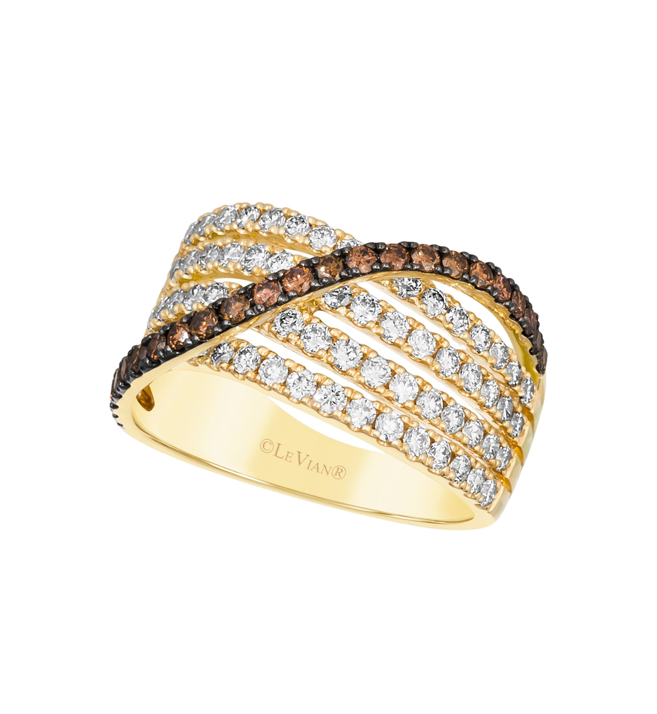 3/8 ct. t.w. Chocolate Diamonds®, 1.2 ct. t.w. Nude Diamonds™ Ring in 14K Honey Gold™