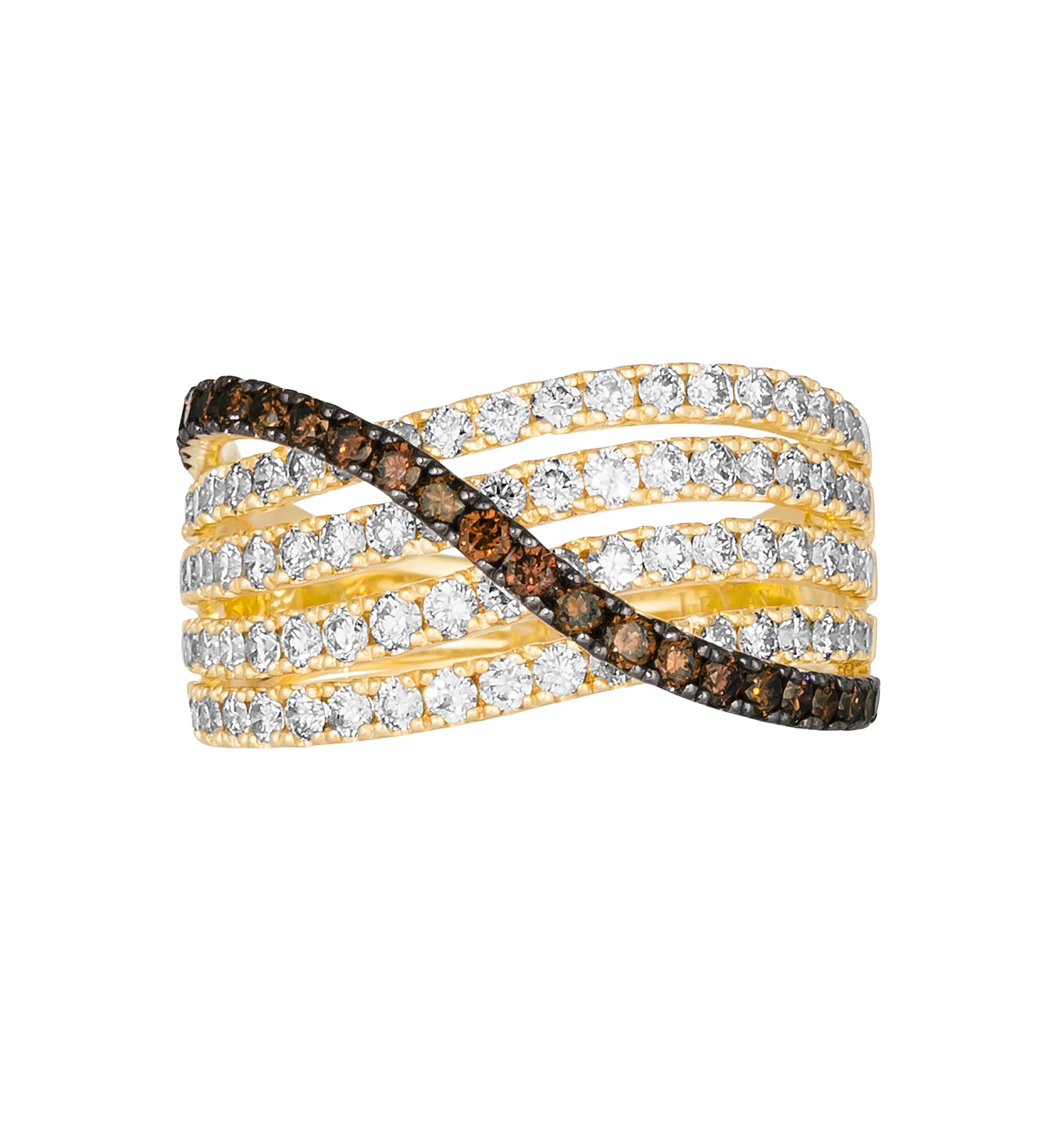 3/8 ct. t.w. Chocolate Diamonds®, 1.2 ct. t.w. Nude Diamonds™ Ring in 14K Honey Gold™