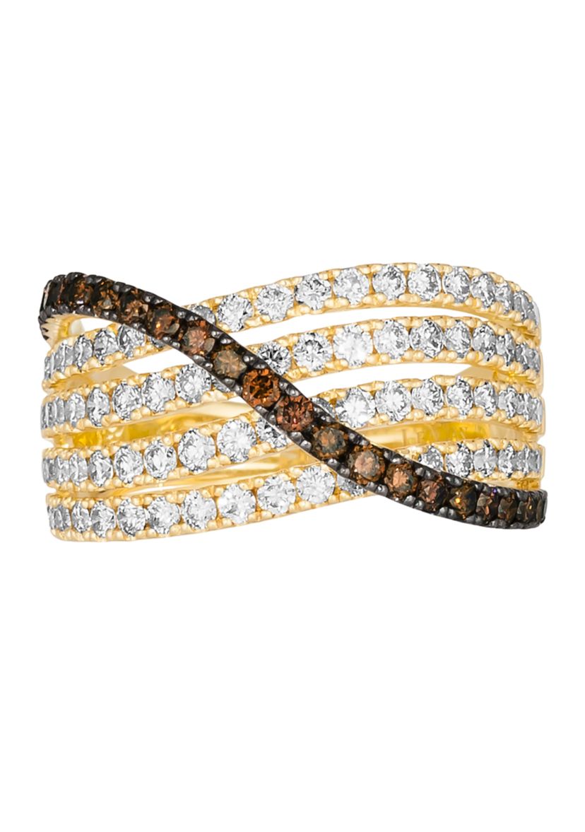 3/8 ct. t.w. Chocolate Diamonds®, 1.2 ct. t.w. Nude Diamonds™ Ring in 14K Honey Gold™