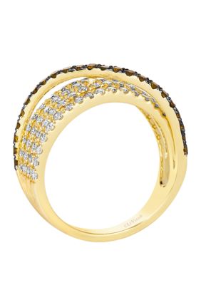 3/8 ct. t.w. Chocolate Diamonds®, 1.2 ct. t.w. Nude Diamonds™ Ring in 14K Honey Gold™