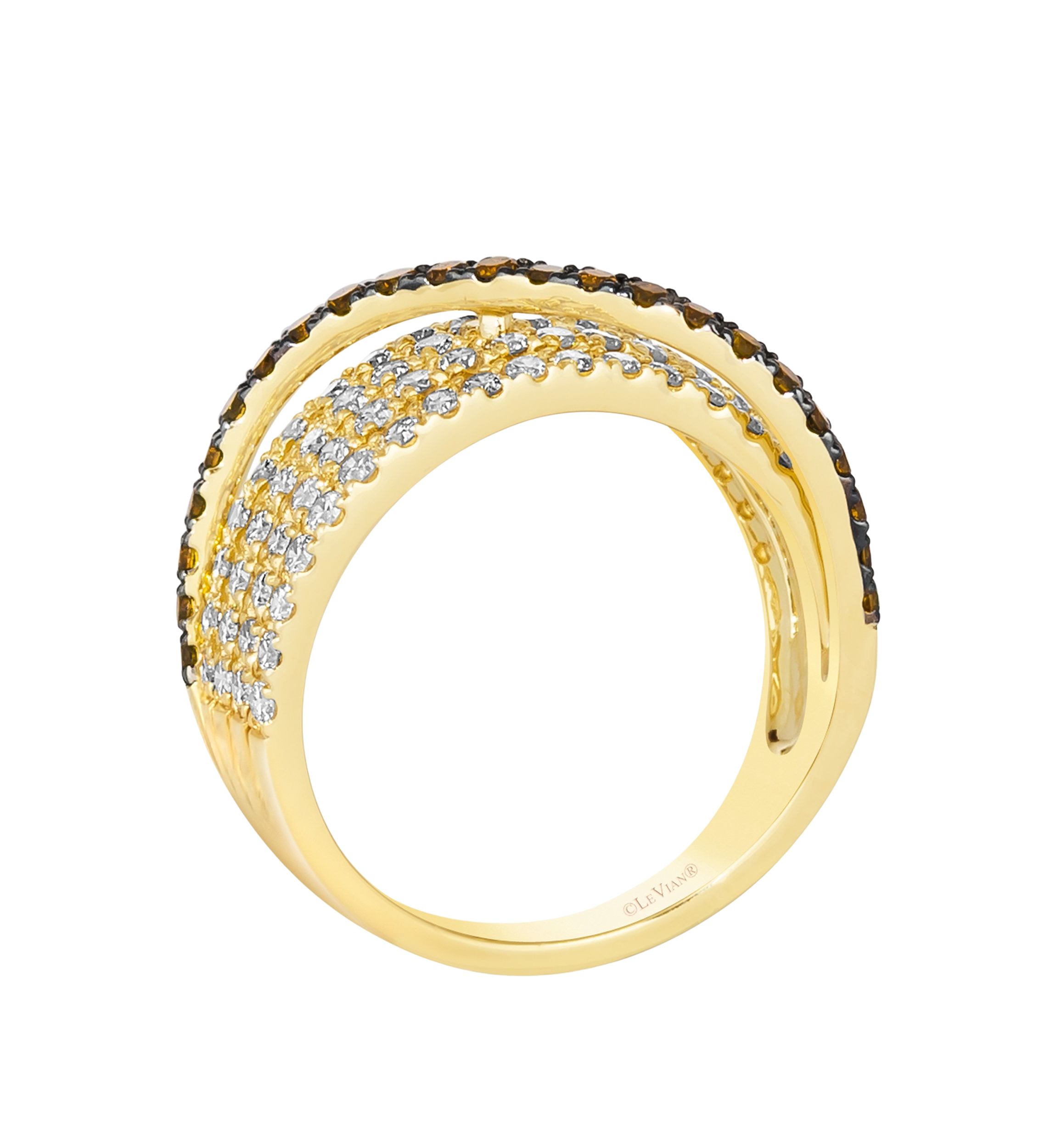 3/8 ct. t.w. Chocolate Diamonds®, 1.2 ct. t.w. Nude Diamonds™ Ring in 14K Honey Gold™