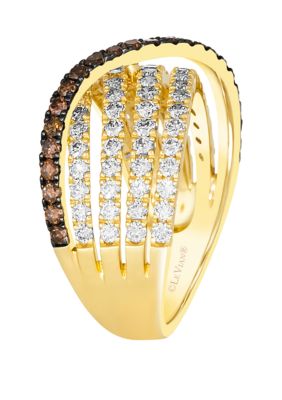 3/8 ct. t.w. Chocolate Diamonds®, 1.2 ct. t.w. Nude Diamonds™ Ring in 14K Honey Gold™