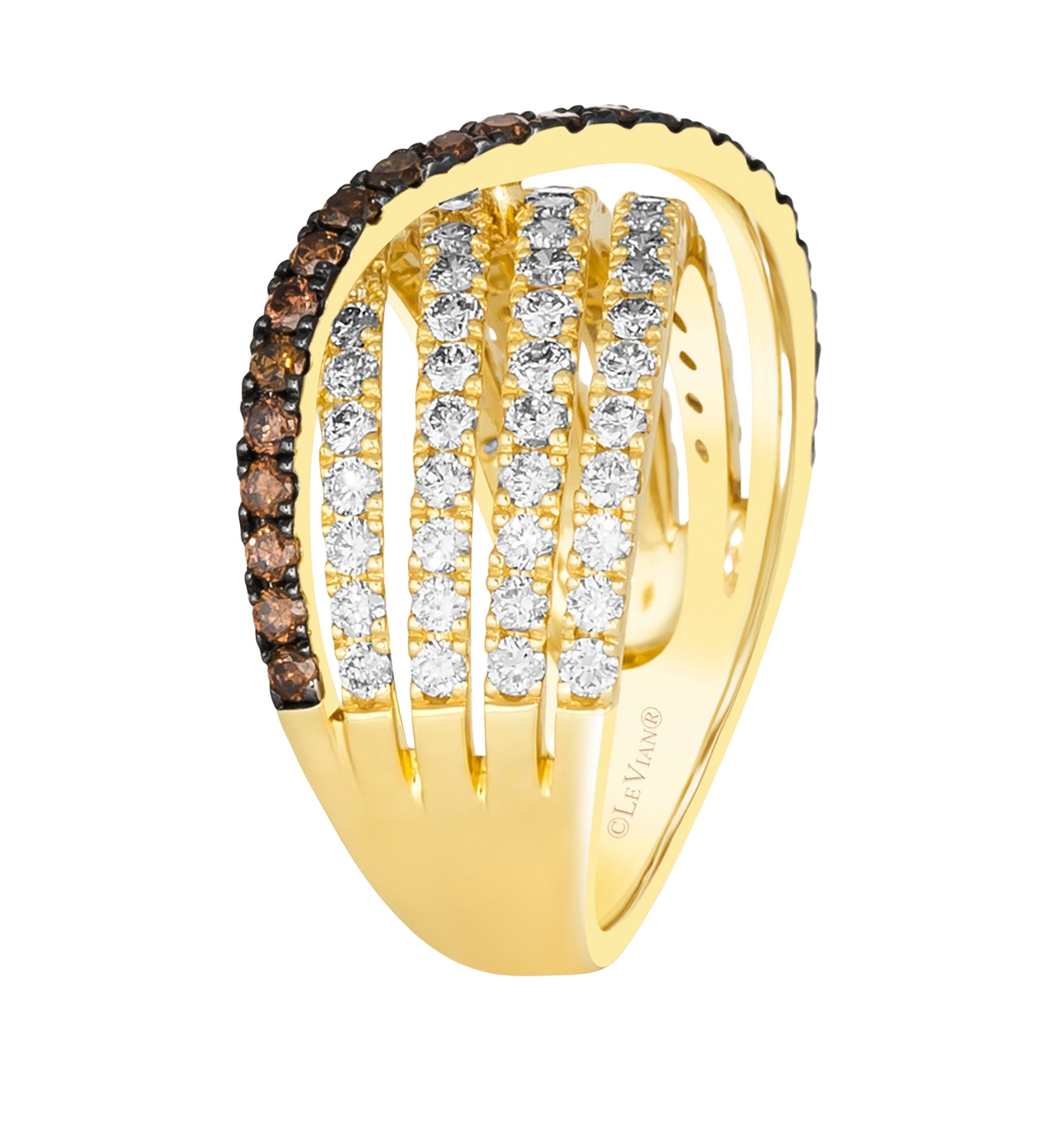 3/8 ct. t.w. Chocolate Diamonds®, 1.2 ct. t.w. Nude Diamonds™ Ring in 14K Honey Gold™