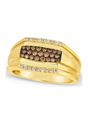 Le Vian Men's 3/8 Ct. T.w. Chocolate Diamonds, 1/6 Ct. T.w. Nude Diamondsâ¢ Ring In 14K Honey Gold