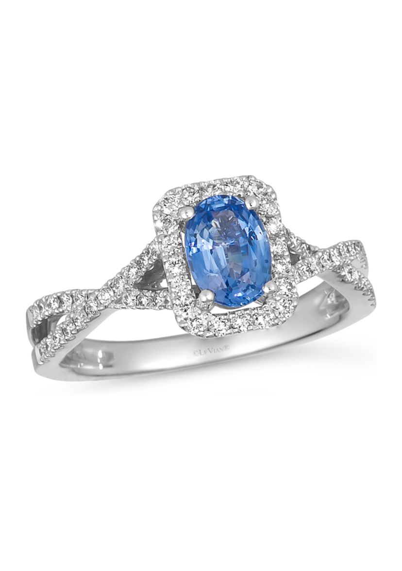 Ring featuring 7/8 ct. t.w. Cornflower Sapphire™, 1/3 ct. t.w. Vanilla Diamonds® set in 14K Vanilla Gold®