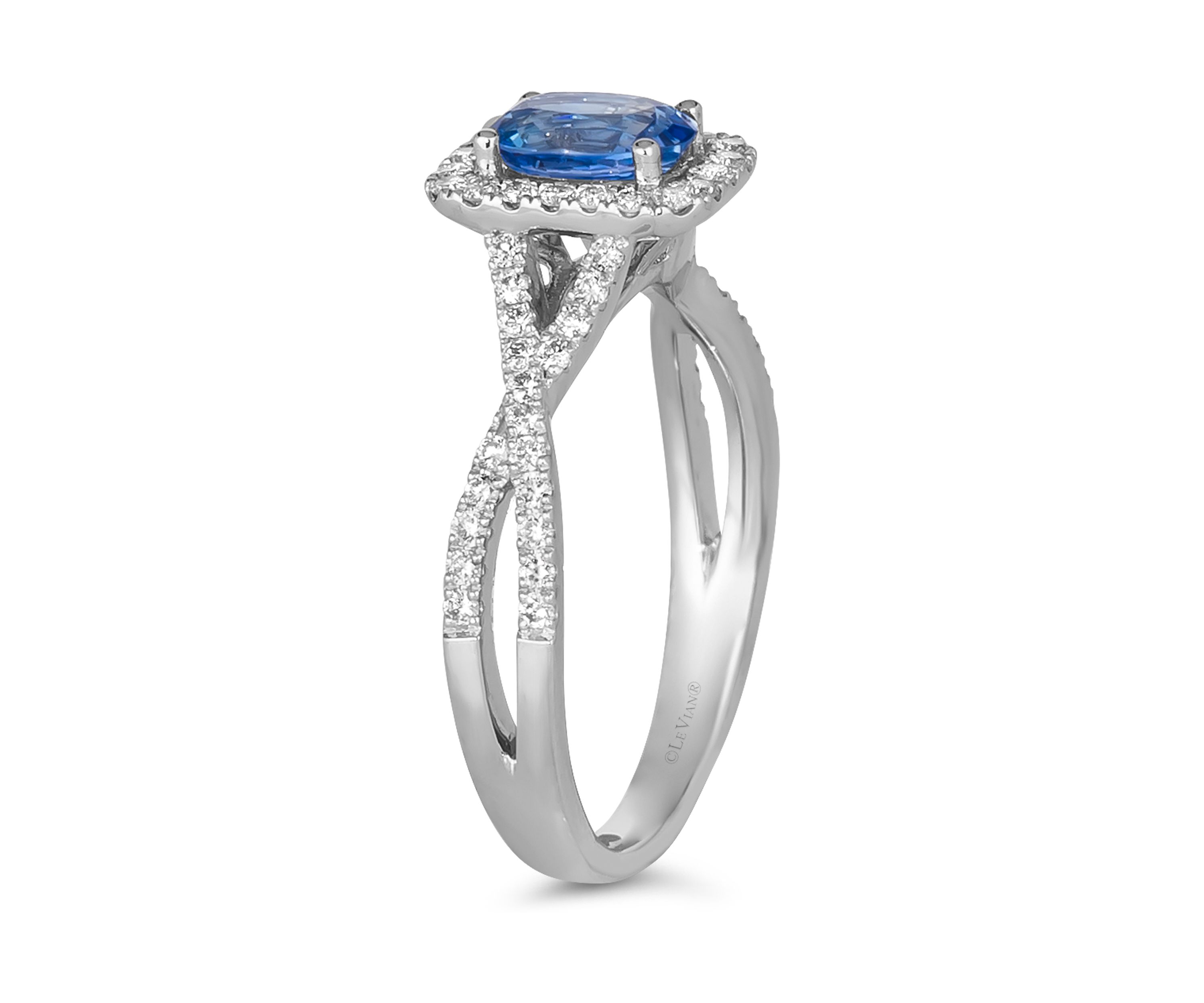 Ring featuring 7/8 ct. t.w. Cornflower Sapphire™, 1/3 ct. t.w. Vanilla Diamonds® set in 14K Vanilla Gold®