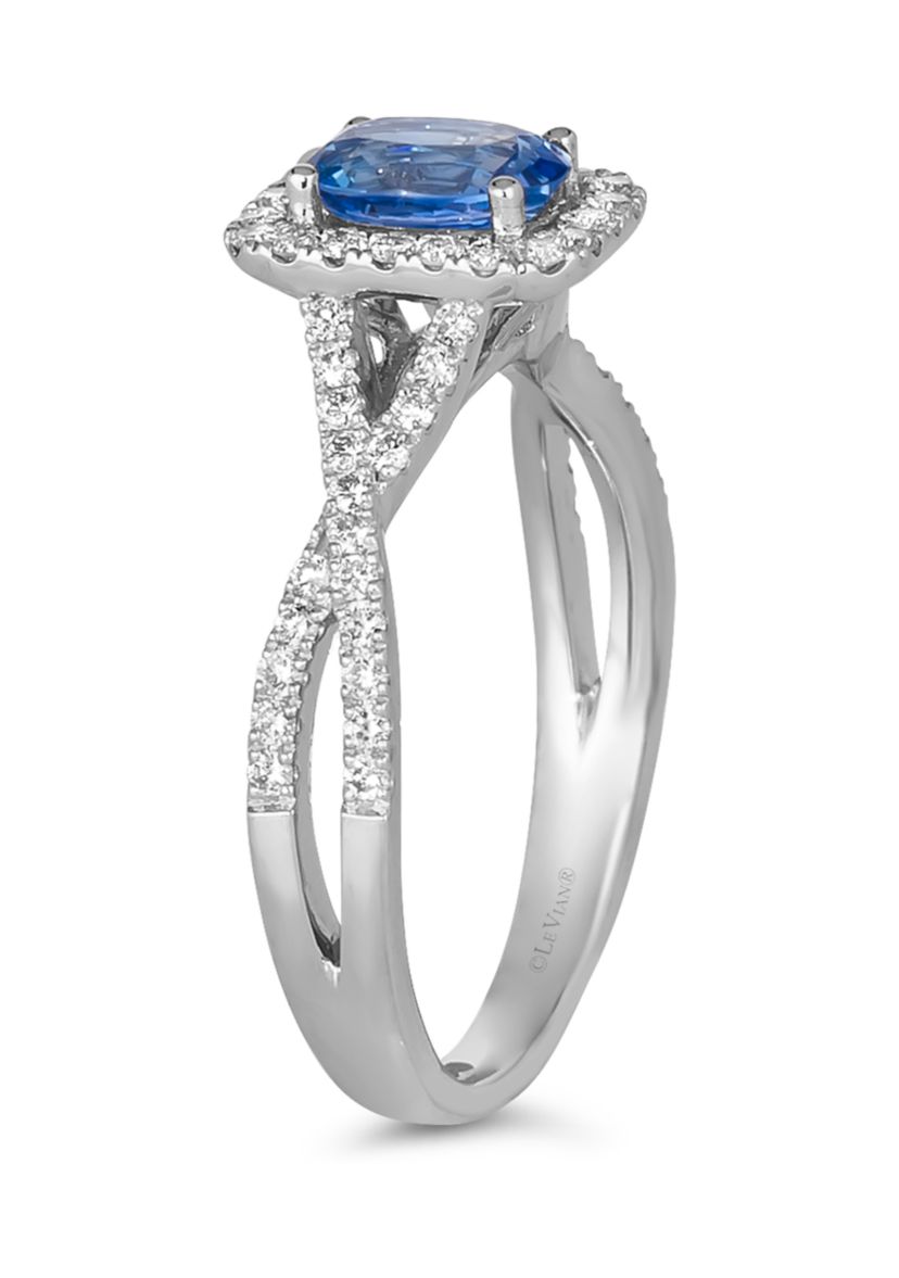 Ring featuring 7/8 ct. t.w. Cornflower Sapphire™, 1/3 ct. t.w. Vanilla Diamonds® set in 14K Vanilla Gold®