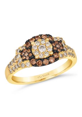 Le Vian 1/2 Ct. T.w. Nude Diamondsâ¢, 1/4 Ct. T.w. Chocolate Diamonds Ring In 14K Honey Gold