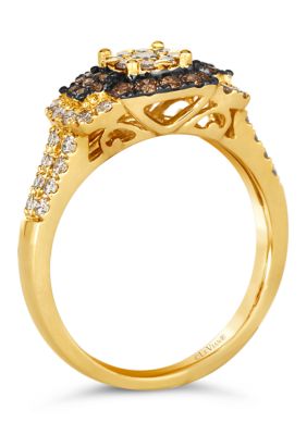 1/2 ct. t.w. Nude Diamonds™, 1/4 ct. t.w. Chocolate Diamonds® Ring in 14K Honey Gold™