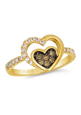 Le Vian 3/8 Ct. T.w. Diamond Heart Ring In 14K Honey Gold