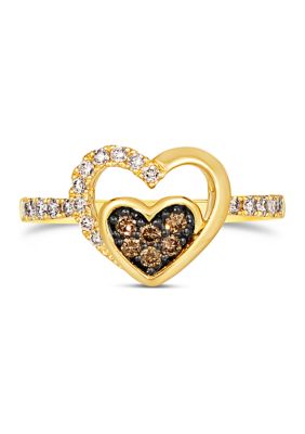 3/8 ct. t.w. Diamond Heart Ring in 14K Honey Gold™
