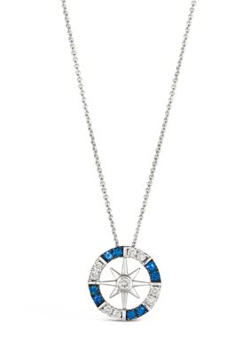 Le Vian 1/5 cts. Blueberry Sapphireâ¢, 1/5 cts. Nude Diamondsâ¢ Pendant Necklace in 14K Vanilla Gold