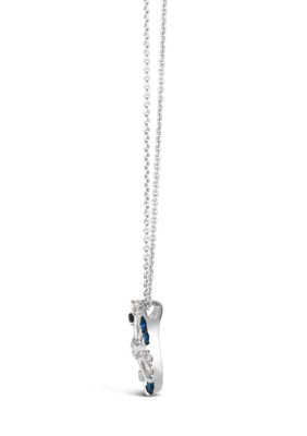 1/5 cts. Blueberry Sapphire™, 1/5 cts. Nude Diamonds™ Pendant Necklace in 14K Vanilla Gold®