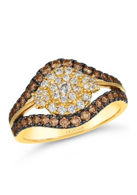 Le Vian 1/3 Ct. T.w. Nude Diamondsâ¢, 5/8 Ct. T.w. Chocolate Diamonds Ring In 14K Honey Gold