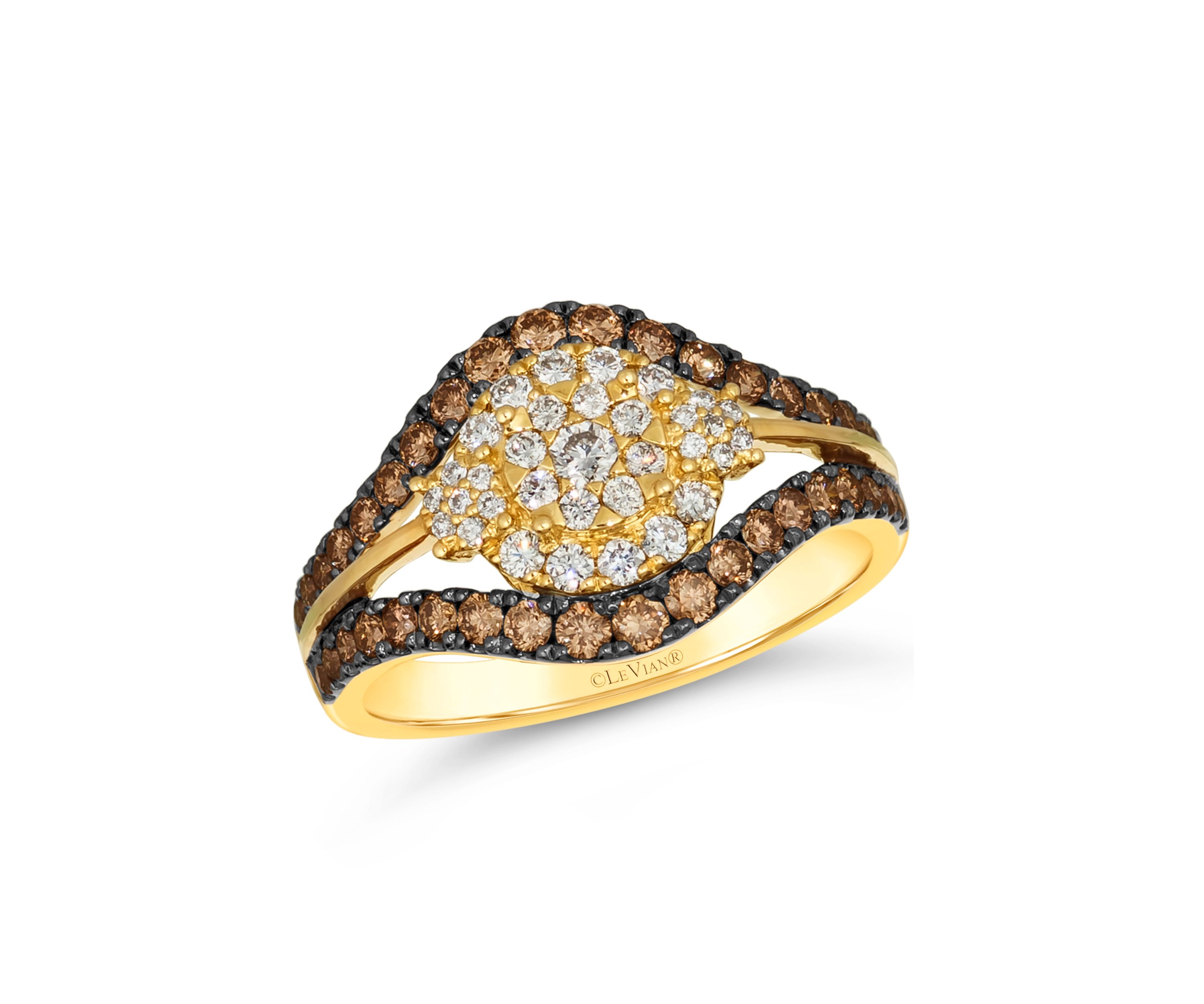 1/3 ct. t.w. Nude Diamonds™, 5/8 ct. t.w. Chocolate Diamonds® Ring in 14K Honey Gold™