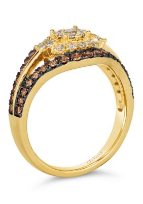 1/3 ct. t.w. Nude Diamonds™, 5/8 ct. t.w. Chocolate Diamonds® Ring in 14K Honey Gold™