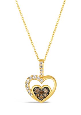 Le Vian 1/3 Ct. T.w. Diamond Heart Pendant Necklace In 14K Yellow Gold