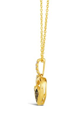 1/3 ct. t.w. Diamond Heart Pendant Necklace in 14K Yellow Gold 