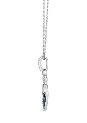 1/5 ct. t.w. Blueberry Sapphire™, 1/8 ct. t.w. Nude Diamonds™ Anchor Pendant Necklace in 14K Vanilla Gold®