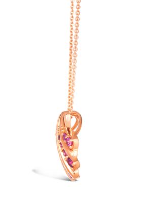 1/2 ct. t.w. Bubble Gum Pink Sapphire™ Shell Pendant Necklace in 14K Strawberry Gold®