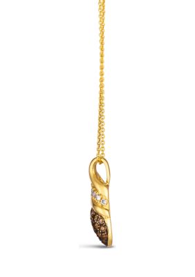 Ombré Pendant Necklace featuring 3/8 ct. t.w. Chocolate Ombré Diamonds®, 1/10 ct. t.w. Nude Diamonds™  in 14K Honey Gold™