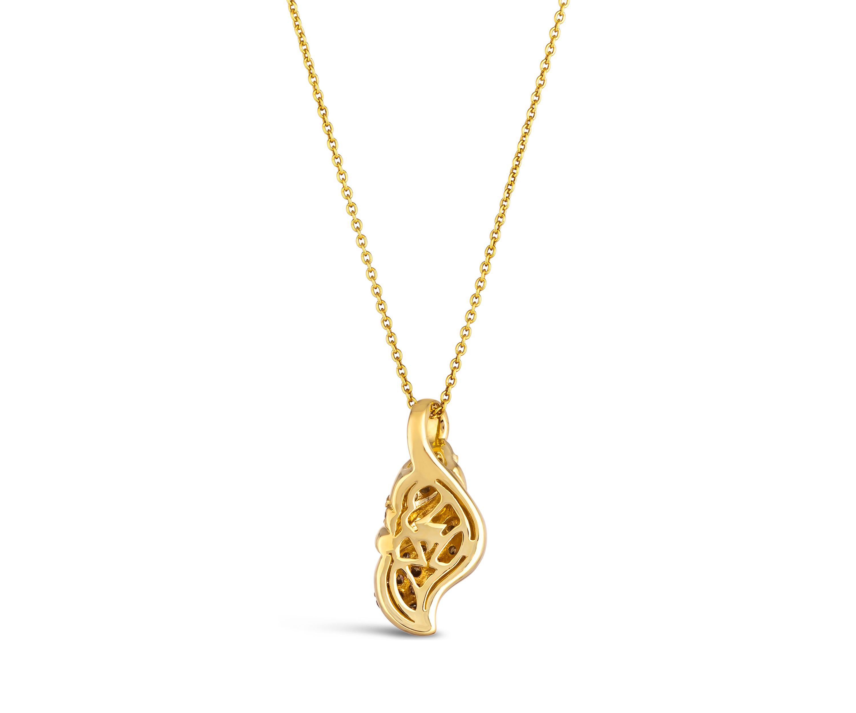 Ombré Pendant Necklace featuring 3/8 ct. t.w. Chocolate Ombré Diamonds®, 1/10 ct. t.w. Nude Diamonds™  in 14K Honey Gold™