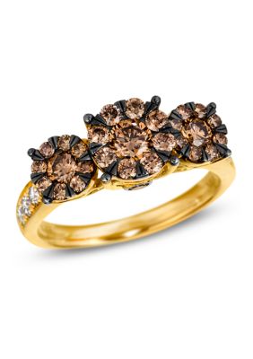 Ring featuring 1 ct. t.w.Chocolate Diamonds®, 1/3 t.w. Nude Diamonds™ 14K Honey Gold™