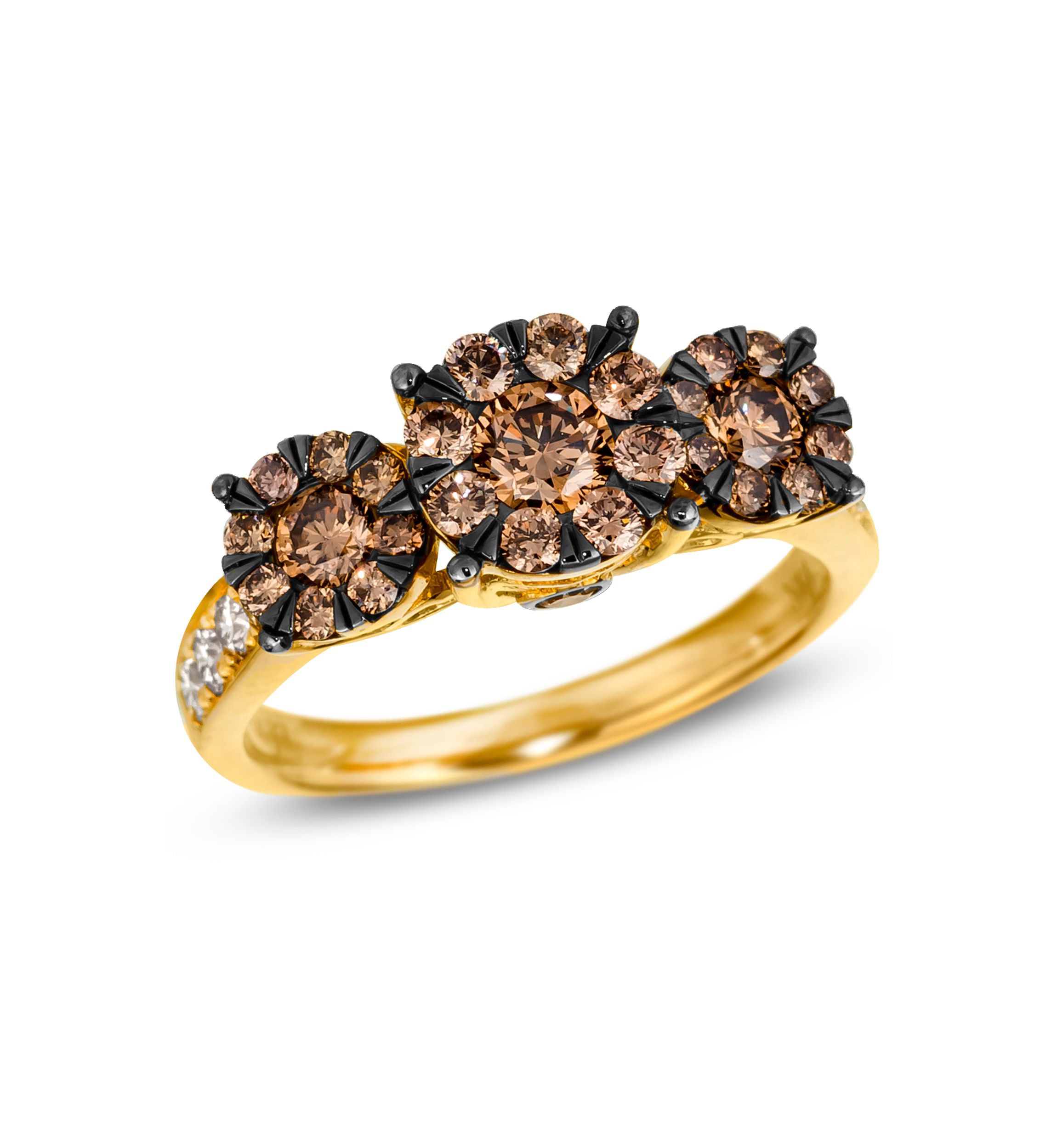 Ring featuring 1 ct. t.w.Chocolate Diamonds®, 1/3 ct. t.w. Nude Diamonds™ in 14K Honey Gold™