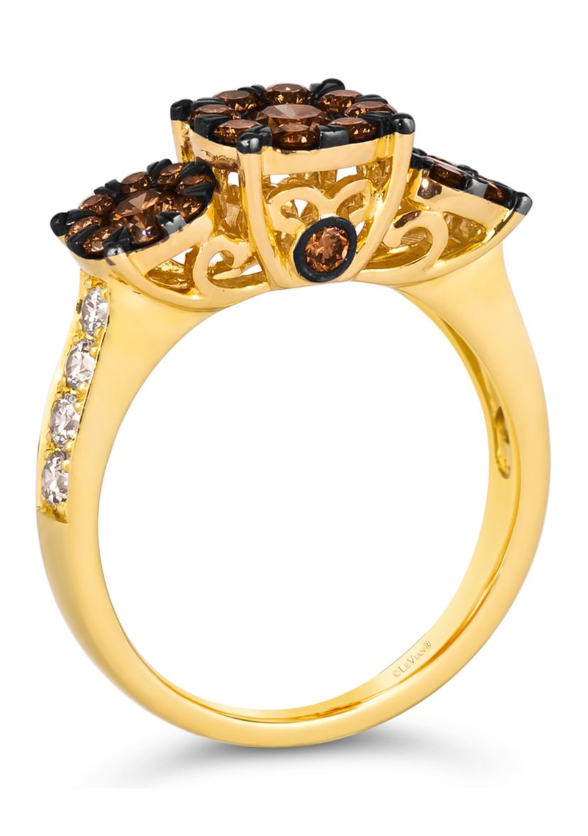 Ring featuring 1 ct. t.w.Chocolate Diamonds®, 1/3 ct. t.w. Nude Diamonds™ in 14K Honey Gold™