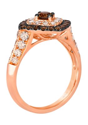 5/8 ct. t.w. Chocolate Diamonds®, 3/4 ct. t.w. Nude Diamonds™ Ring in 14K Strawberry Gold®