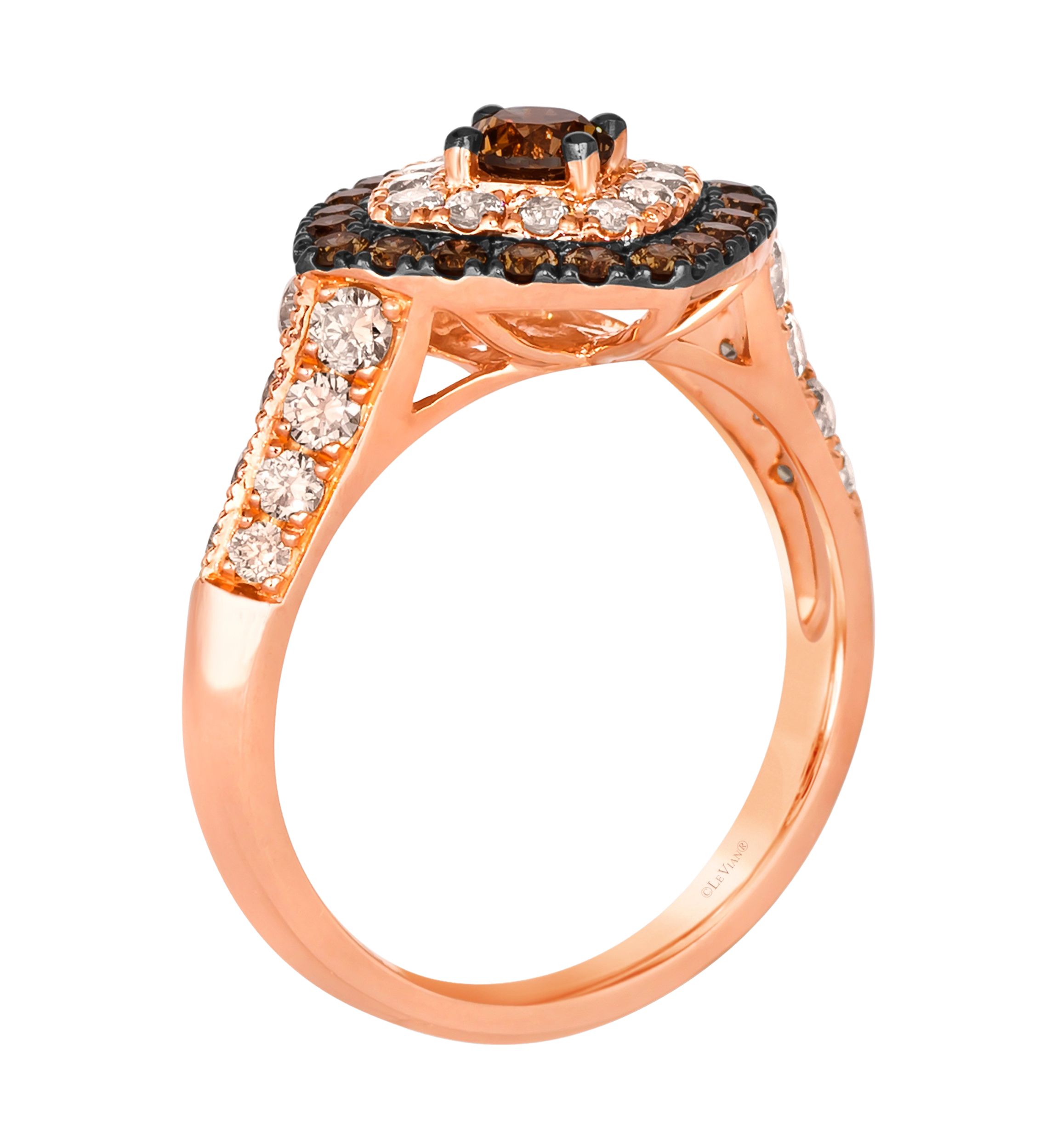 5/8 ct. t.w. Chocolate Diamonds®, 3/4 ct. t.w. Nude Diamonds™ Ring in 14K Strawberry Gold®